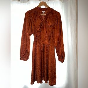 A New Day Maple Long Sleeve Tie Neck Dress